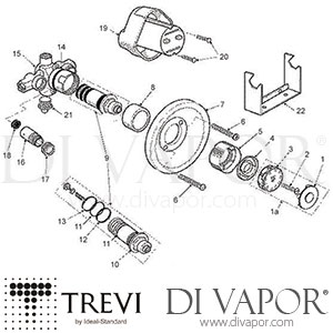Trevi Lux Built-in Thermostatic Shower Mixer Spare Parts - IDL DV 355